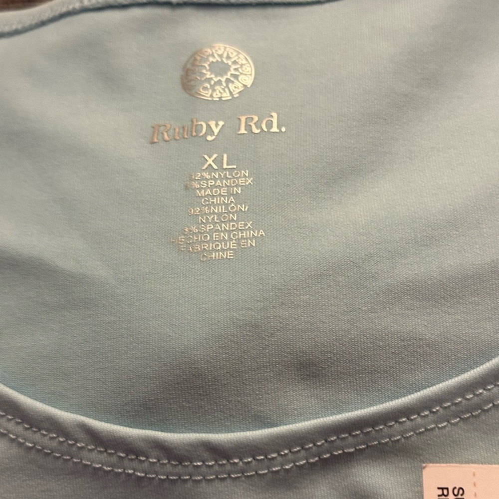 Ruby Rd. Plus Size Solid Knit Scoop‎ Neck Tank. - Picture 7 of 7